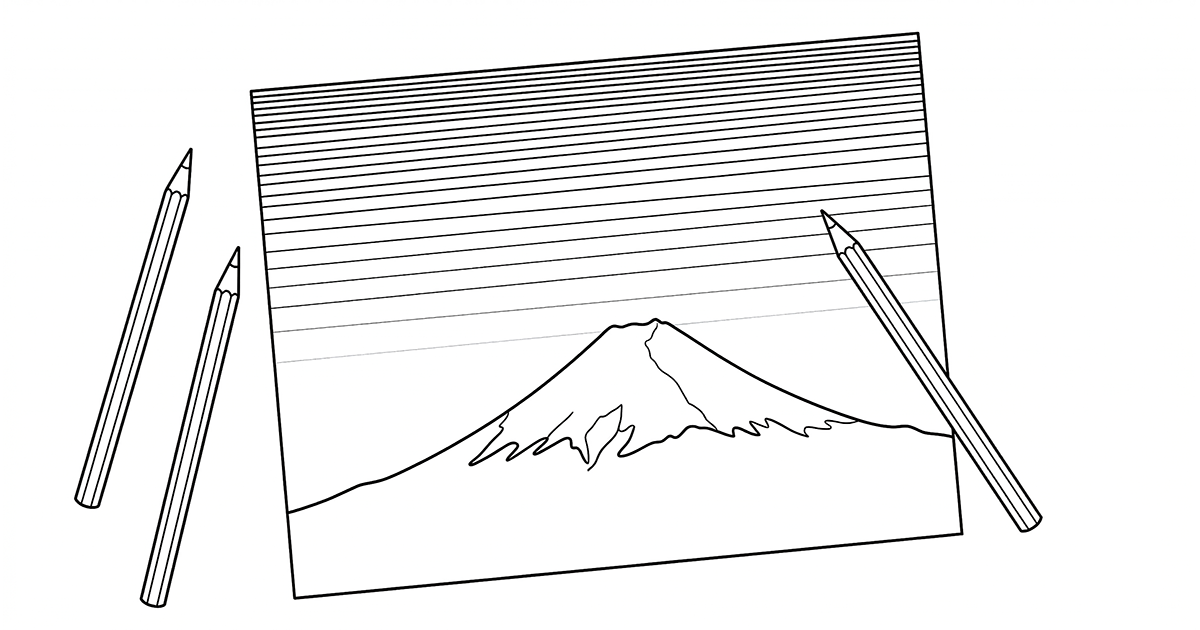 The Magic of Gradients: Recreating Ukiyo-e “Bokashi” with Colored Pencils